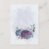 Lila dustig blühende Hochzeitsdetails Begleitkarte (Rückseite)
