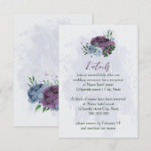 Lila dustig blühende Hochzeitsdetails Begleitkarte (Vorne/Hinten)