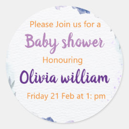 Lila & dusty Blue Baby Bloom Runder Aufkleber