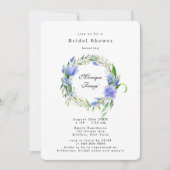 Lila Dusty Blue Hyacinth Peony Brautparty Einladung (Vorderseite)