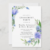 Lila Dusty Blue Hyacinth Peony Engagement Party Einladung (Vorderseite)