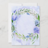 Lila Dusty Blue Hyacinth Peony Engagement Party Einladung (Rückseite)