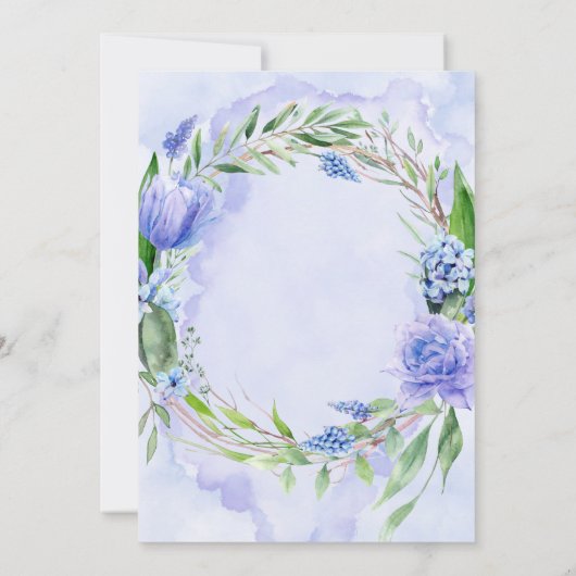 Lila Dusty Blue Hyacinth Peony Engagement Party Einladung (Rückseite)