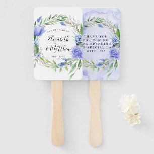 Lila Dusty Blue Tulip Hyacinth Peony Wedding Fächer