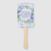 Lila Dusty Blue Tulip Hyacinth Peony Wedding Fächer (Rückseite)
