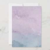 Lila Dusty Blue Watercolor Agate Gold Hochzeit in Einladung (Rückseite)