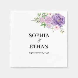 Lila Dusty Rose Blumenhochzeit Serviette