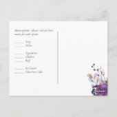 Lila Dynastie Dark Floral Budget Hochzeit RSVP Postkarte (Rückseite)