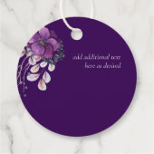 Lila Dynastie Dunkelblumen-Hochzeitssache Geschenkanhänger (Rückseite)