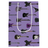 💜 Lila E-Gitarre Mittlere Geschenktüte (Rückseite)