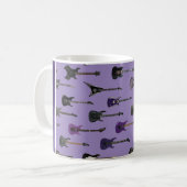 💜 Lila E-Gitarren mit Namen Kaffeetasse (Vorderseite Links)