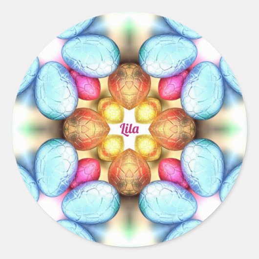 LILA EASTER ~WOW! Hübsche Eier zu Ostern Runder Aufkleber (Vorderseite)