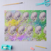 LILA EASTEREGEL, WEISSE BLUMEN, GELBE GLITZERN SEIDENPAPIER (Basteln)