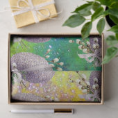 LILA EASTEREGEL, WEISSE BLUMEN, GELBE GLITZERN SEIDENPAPIER (Geschenk)