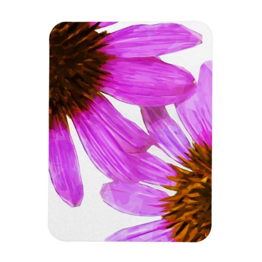 Lila Echinacea-Blume Abstrakt Magnet (Vertikal)