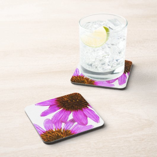 Lila Echinacea-Blume Abstrakt Untersetzer (Rechte Seite)