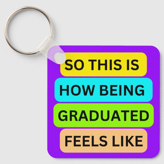 Lila eckiger Schlüsselanhänger, hell SO_THIS_IS_HO Schlüsselanhänger (Vorderseite)