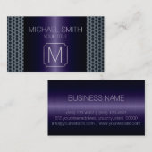 Lila Edelmetall-Monogramm Visitenkarte (Vorne/Hinten)