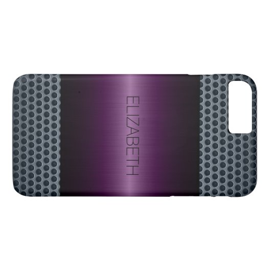 Lila Edelstahlaussehen Case-Mate iPhone Hülle (Rückseite (Horizontal))