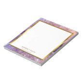 Lila Edelstein-Edelstein-Gold personalisiert Notizblock (Rotiert)