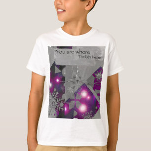 Lila Edelstein-Glow-Wurfkissen T-Shirt