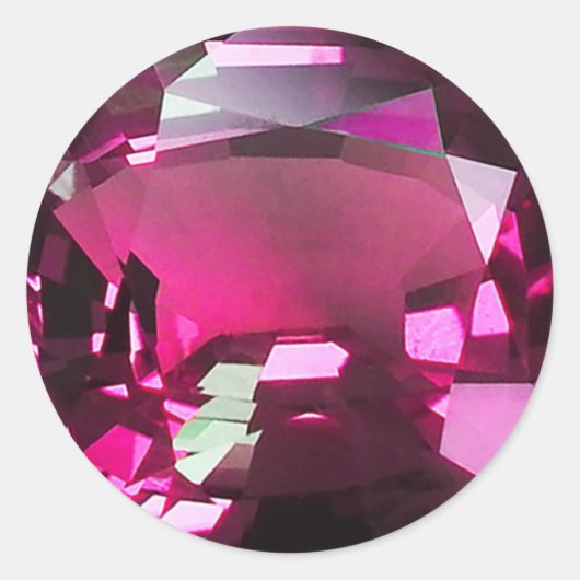 Lila Edelstein Runder Aufkleber (Vorderseite)