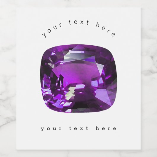 Lila Edelstein Weinetikett (Einzelnes Label)