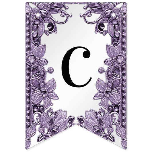 Lila Edelsteinbläserei Wimpelkette (Erste Fahne)