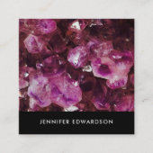 Lila Edelsteinkristall beruflich Quadratische Visitenkarte (Vorderseite)