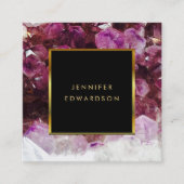 Lila Edelsteinkristall beruflich Quadratische Visitenkarte (Vorderseite)