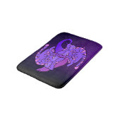 Lila Edeltini Retro Neon Kittens Badematte (Schrägansicht)