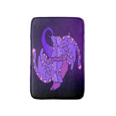 Lila Edeltini Retro Neon Kittens Badematte (Vorderseite Vertikal)