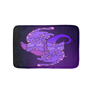 Lila Edeltini Retro Neon Kittens Badematte
