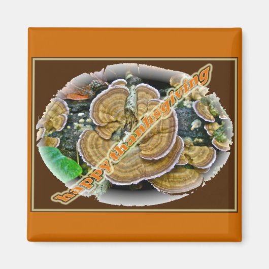 Lila Edge Shelf Fungus Erntedank Magnet (Vorne)