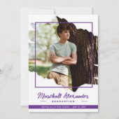 Lila Edgy Abstrakt Torn Foto Abschluss Einladung (Vorderseite)