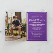 Lila Edgy Abstrakt Torn Foto Abschluss Einladung (Innenseite)