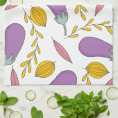 Lila Eggpflanze Geschirrtuch (Gefaltet)