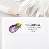 Lila Eggplant Boho Wasserfarbe Rücksendeadresse (Insitu)