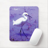 Lila Egret Bird Mousepad (Mit Mouse)