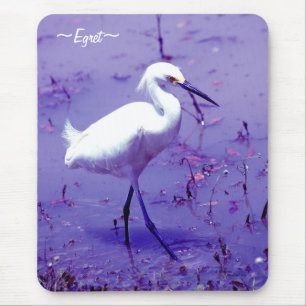 Lila Egret Bird Mousepad
