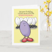 Lila Ei Humour Geburtstagskarte Karte (Gelbe Blume)