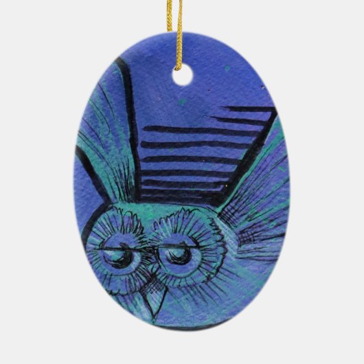 Lila Ei Keramik Ornament (Hinten)