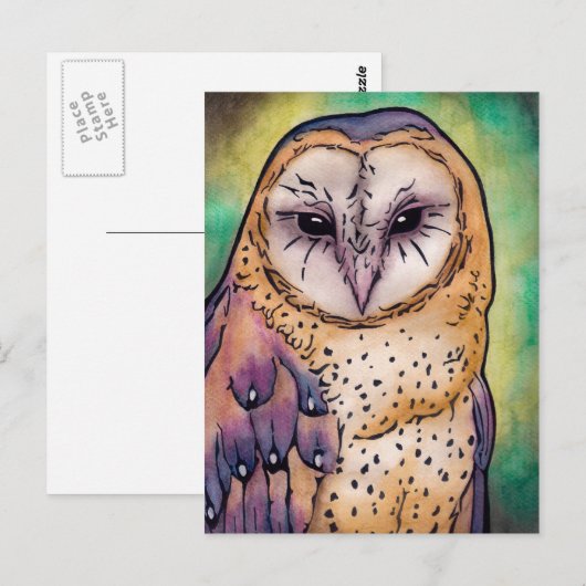 Lila Ei Postkarte (Vorne/Hinten)