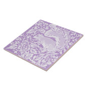 Lila Eichhörnchen, florale Waldlandschaft Fliese (Seite)