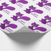 Lila Eichhörnchen-Geburtstag Giftwrap Geschenkpapier (Ecke)