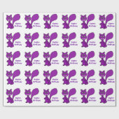 Lila Eichhörnchen-Geburtstag Giftwrap Geschenkpapier (Flach)