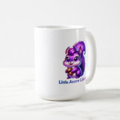 Lila Eichhörnchen mit Eichel Kaffeetasse (VorderseiteRechts)