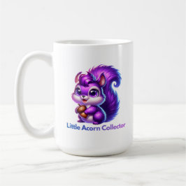 Lila Eichhörnchen mit Eichel Kaffeetasse