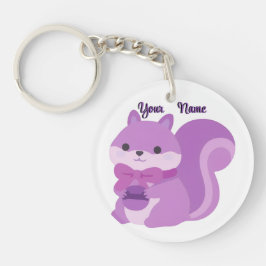 Lila Eichhörnchen süß Kawaii individuell Schlüsselanhänger