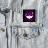 Lila Eid Mubarak Mond-Moschee Button (Beispiel)